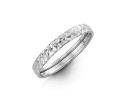 JONC EN OR BLANC TAILLÉ DIAMANT