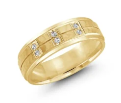 JONC EN OR CONFORT FIT SERTI DE DIAMANTS