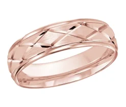 JONC EN OR 10K AVEC TAILLE DIAMANT À MOTIF EN X