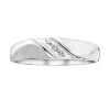 JONC EN OR 10K BLANC SERTI DpiUN DIAMANT