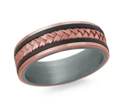 JONC EN TANTALE, OR 14K ET FIBRE DE CARBONE