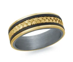 JONC EN TANTALE, OR 14K ET FIBRE DE CARBONE