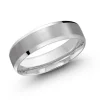 JONC HOMME EN OR 10K BLANC 7MM DE LARGEUR