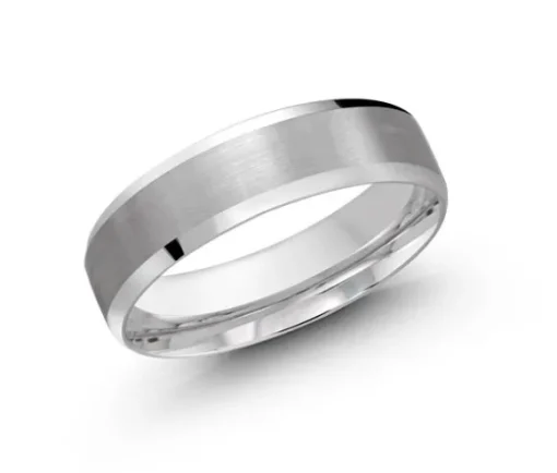 JONC HOMME EN OR 10K BLANC 7MM DE LARGEUR
