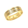 JONC POUR HOMME EN OR 2 TONS SERTI DE DIAMANTS CONFORT FIT