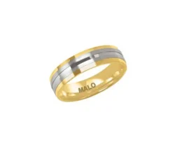 JONC POUR HOMME EN OR 10K 2 TONS CONFORT