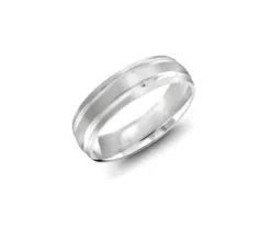 JONC POUR HOMME EN OR 10K BLANC CONFORT
