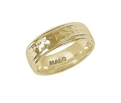 JONC POUR HOMME EN OR MARTELÉ CONFORT FIT