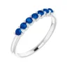 JONC SEMI-ÉTERNITÉ EN OR 14K BLANC SERTI DE SAPHIRS