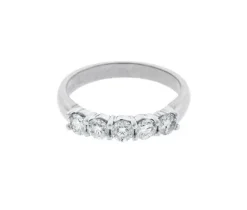 JONC SEMI-ÉTERNITÉ EN OR 14K BLANC SERTI DE DIAMANTS