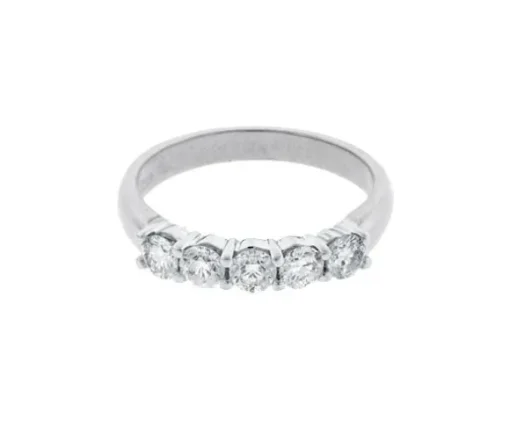 JONC SEMI-ÉTERNITÉ EN OR 14K BLANC SERTI DE DIAMANTS