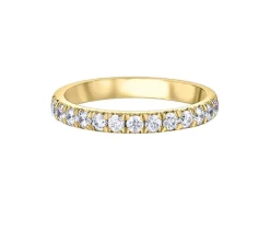 JONC SEMI-ÉTERNITÉ EN OR 14K JAUNE SERTI DE DIAMANTS