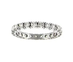 JONC ÉTERNITÉ EN OR 14K BLANC SERTI DE CUBIQUES ZIRCONIAS