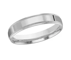 JOND EN OR AVEC MILGRAIN CONFORT FIT 4MM DE LARGEUR
