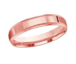 JOND EN OR AVEC MILGRAIN CONFORT FIT 4MM DE LARGEUR