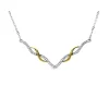 MAGNIFIQUE COLLIER EN ARGENT RHODIÉ/PVD OR SERTI DE CUBIQUES ZIRCONIAS
