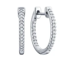 MAGNIFIQUES BOUCLES HUGGIES EN OR 10K SERTIES DE DIAMANTS
