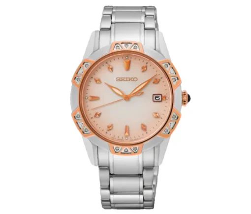 MONTRE DAME SEIKO 2TONS NACRÉ ET CERTIE DE VERITABLE DIAMANTS