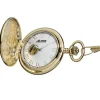 MONTRE DE POCHE MÉCANIQUE EN ACIER/PVD OR AVEC CHAINE