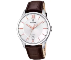 MONTRE FESTINA EN ACIER AVEC BRACELET DE CUIR