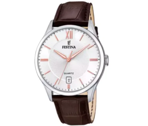 MONTRE FESTINA EN ACIER AVEC BRACELET DE CUIR