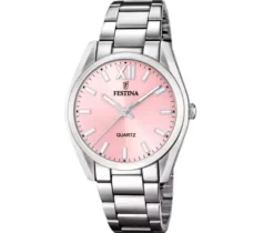 MONTRE FESTINA EN ACIER AVEC FOND ROSE