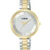 MONTRE LORUS POUR DAME EN ACIER/PVD OR 2 TONS SERTIE DE CRISTAUX