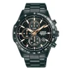 MONTRE LORUS POUR HOMME CHRONOGRAPHE EN ACIER/PVD NOIR