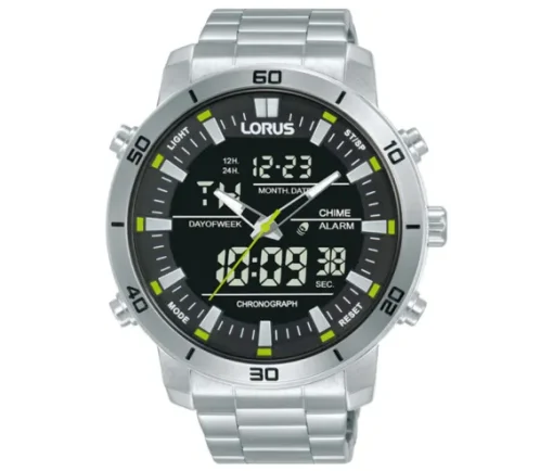 MONTRE LORUS POUR HOMME EN ACIER ANALOGIQUE/NUMÉRIQUE