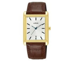 MONTRE LORUS RECTANGULAIRE AVEC BRACELET DE CUIR