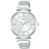MONTRE POUR DAME LORUS EN ACIER SERTIE DE CRISTAUX