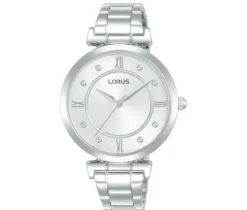 MONTRE POUR DAME LORUS EN ACIER SERTIE DE CRISTAUX