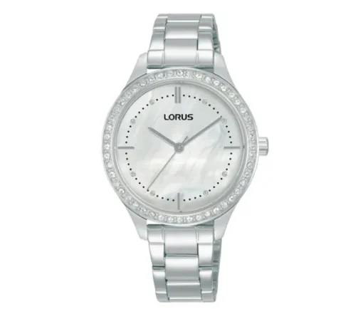 MONTRE POUR DAME LORUS EN ACIER SERTIE DE CUBIQUES ZIRCONIAS