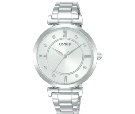 MONTRE POUR DAME LORUS EN ACIER SERTIE DE CRISTAUX