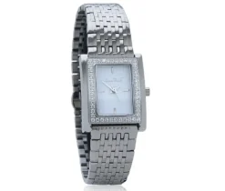 MONTRE POUR DAME SAMUEL BOUKI RECTANGULAIRE EN ACIER SERTI DE CUBIQUES ZIRCONIAS
