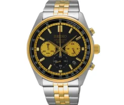 MONTRE SEIKO EN ACIER/PVD OR 2 TONS AU QUARTZ CHRONOGRAPHE