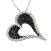 PENDENTID COEUR AJOURÉ EN ARGENT RHODIÉ/PVD NOIR SERTI DE CUBIQUES ZIRCONIAS