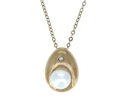 PENDENTID EN OR 14K SERTI DpiUNE PERLE DpiEAU DOUCE ET DpiUN DIAMANT