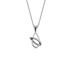 PENDENTIF ACIER CZ GOUTTE 18