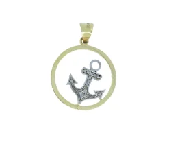 PENDENTIF ANCRE DE BATEAU EN OR 2 TONS