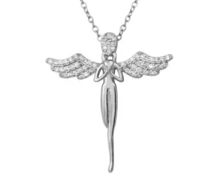 PENDENTIF ANGE EN ARGENT RHODIÉ SERTI DE CUBIQUES ZIRCONIAS
