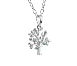 PENDENTIF ARBRE DE VIE EN ARGENT RHODIÉ SERTI DE CUBIQUES ZIRCONIAS