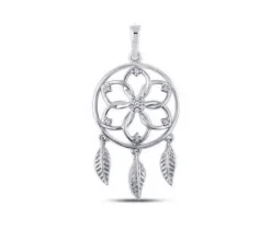 PENDENTIF CAPTEUR DE RÊVE EN OR SERTI DE DIAMANTS