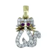 PENDENTIF CHAT AJOURÉ EN OR 10K SERTI DE CUBIQUES ZIRCONIAS