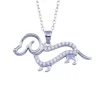 PENDENTIF CHIEN TECKEL EN ARGENT RHODIÉ SERTI DE CUBIQUES ZIRCONIAS