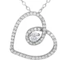 PENDENTIF COEUR AJOURÉ EN ARGENT RHODIÉ SERTI DE CUBIQUES ZIRCONIAS