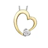 PENDENTIF COEUR AJOURÉ EN OR SERTI DpiUN DIAMANT