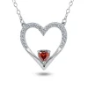 PENDENTIF COEUR AJOURÉ EN ARGENT RHODIÉ SERTI DE CUBIQUES ZIRCONIAS