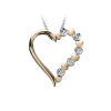 PENDENTIF COEUR EN OR 2 TONS SERTI DE DIAMANTS