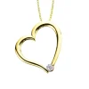 PENDENTIF COEUR EN OR 10K SERTI DpiUN DIAMANT CANADIEN